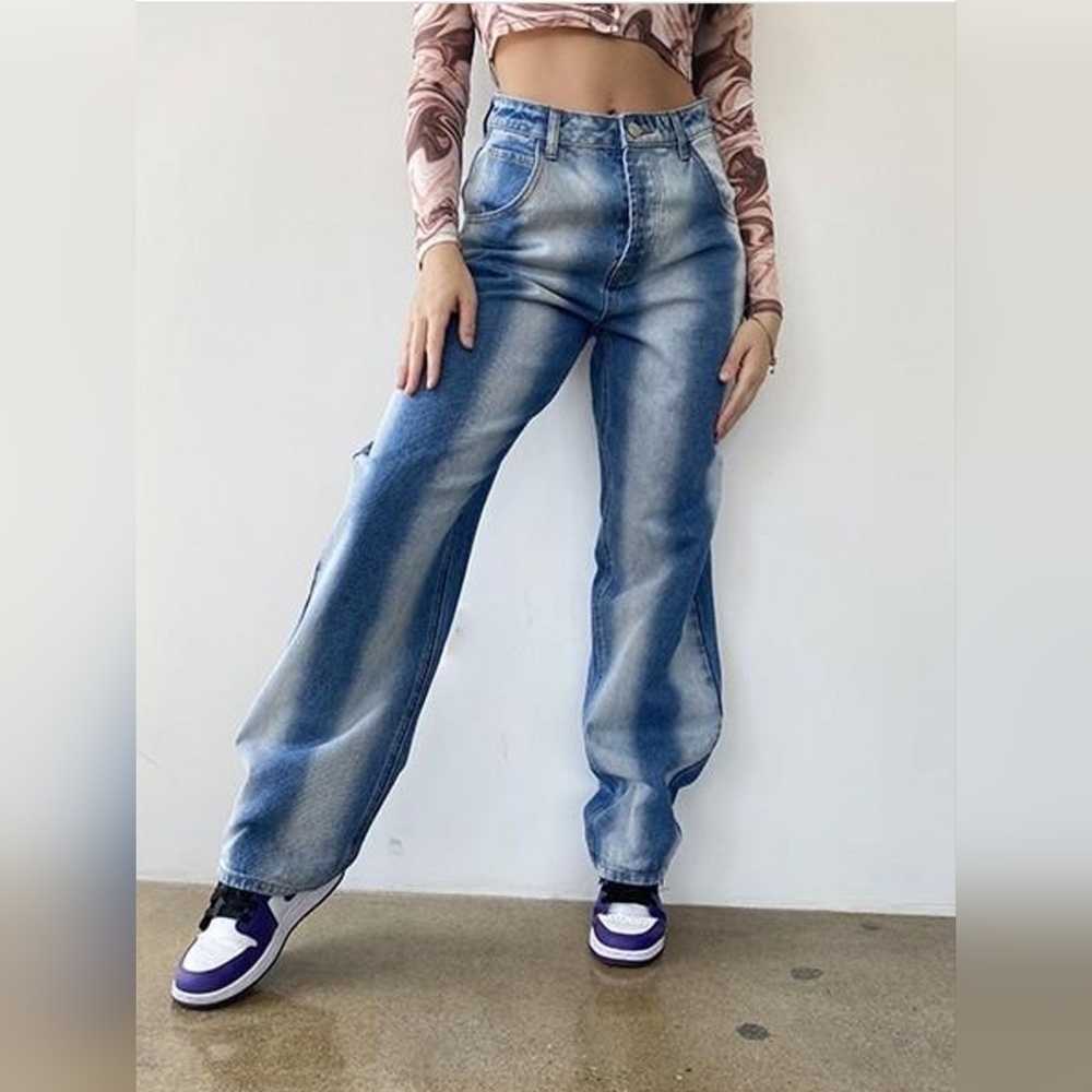 Womens Bailey Rose Jeans Oversized Washed Denim Pants XS NWT